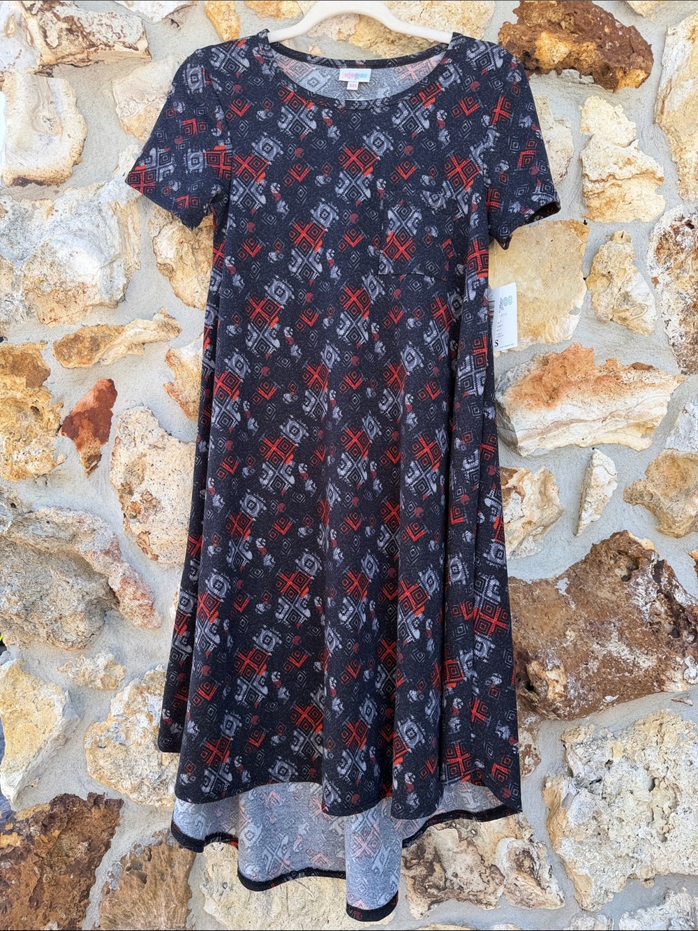 Casual dress high low hem Aztec tribal oversized